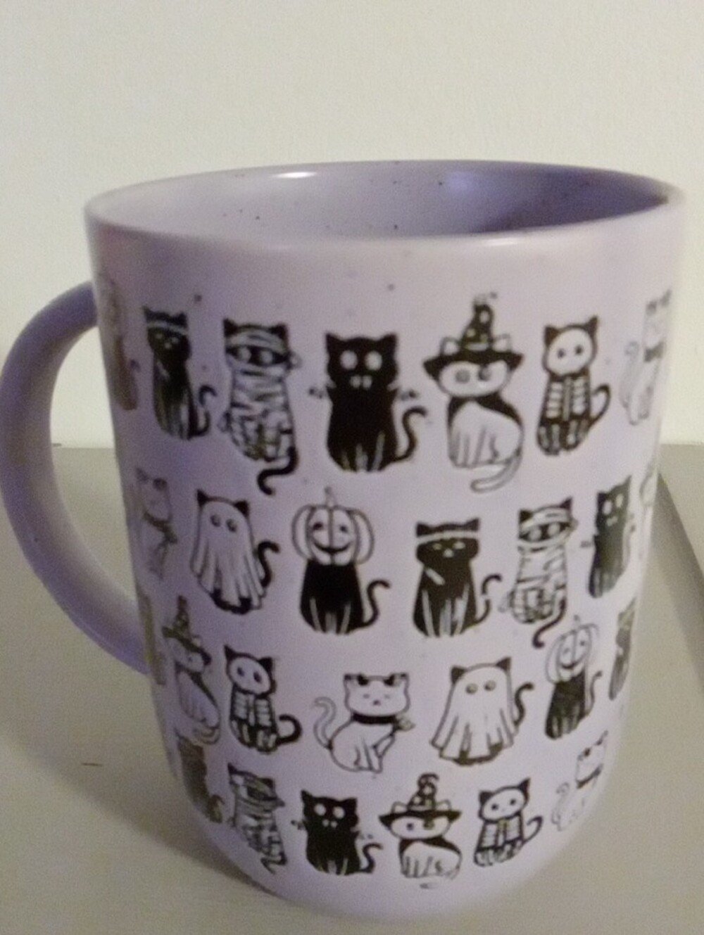 Halloween Cats Lavender Ceramic Mug NWOTS - Picture 3 of 5